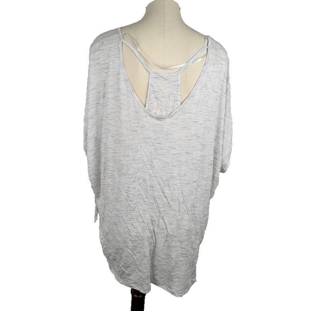 Calvin Klein Womens Plus Size Space dye Jersey Top Size 3X White Gray "FLAW"